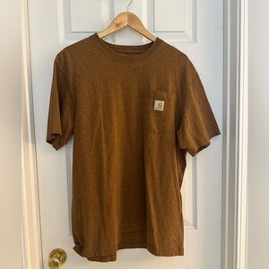 Carhartt Original Fit Pocket T-Shirt — Heather Brown — Size M